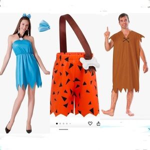 Women's Blue and Orange Costume Set